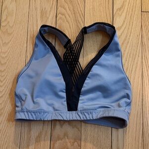 Stylish Gray Sports Bra with Mesh Detail